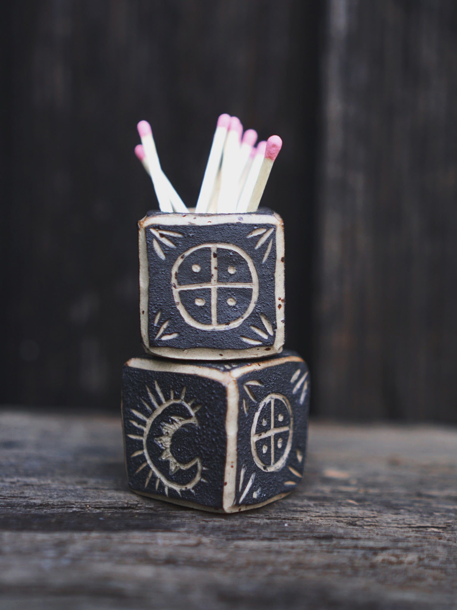 Magic Matchbox and Storage Candleholder - Black