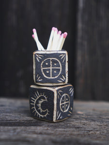 Magic Matchbox and Storage Candleholder - Black