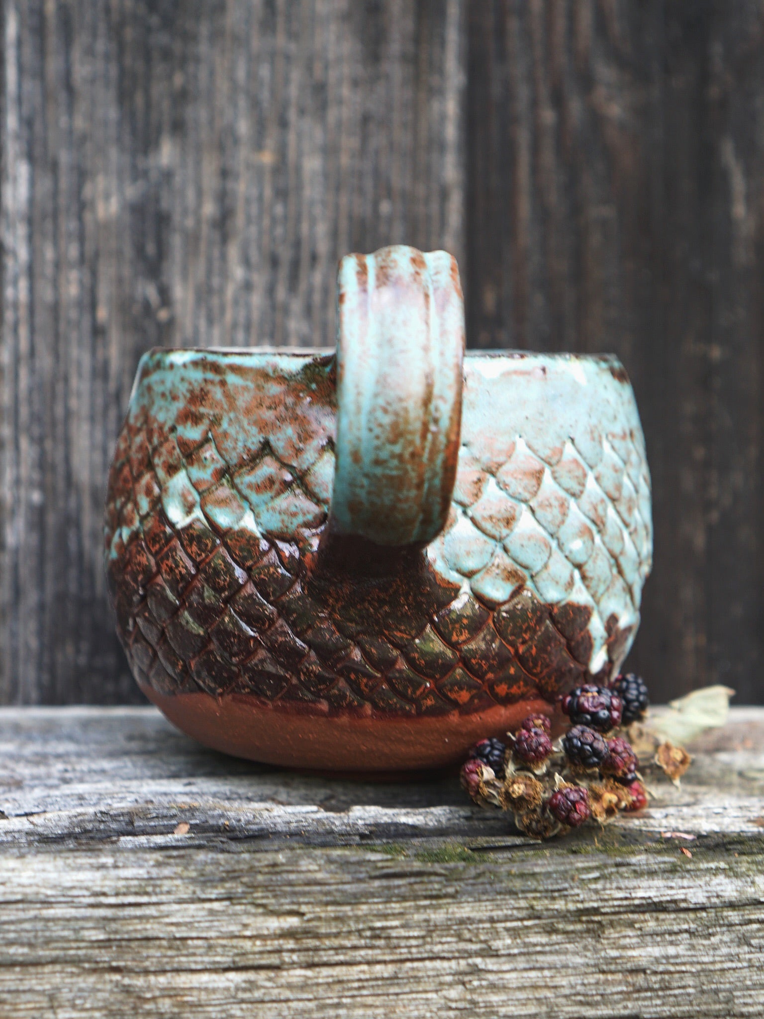 Big Magic Dragon Mug -Mint Copper