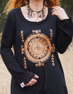 Cozy Oversized Long Sleeve Dress - Raven Black
