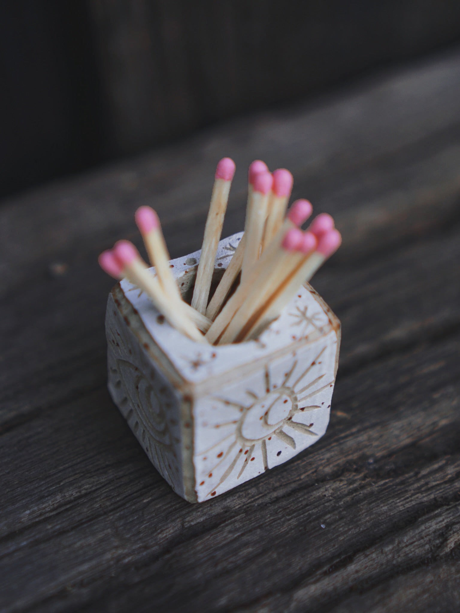 Magic Matchbox Lighter and Storage Candleholder - White