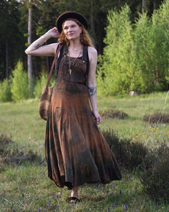 Maxi Bib Dress  -  Black Soil