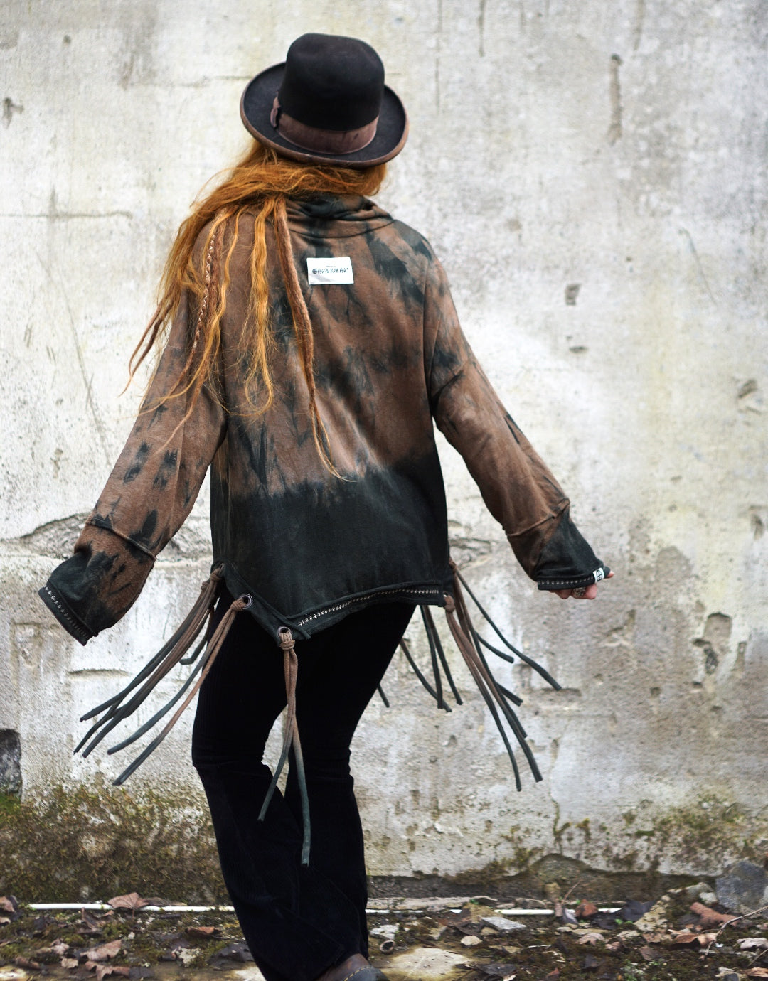 Oversized Fringe Turtle Neck Sweater - Magic Forest Light