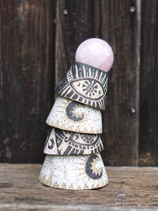Crystal Stoneball Holder - Black