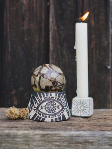 Crystal Stoneball Holder - Black