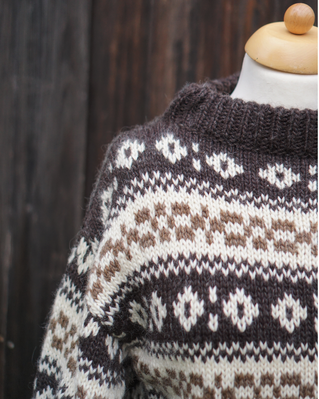 Nordic Knit  Sweater - Brown/Beige