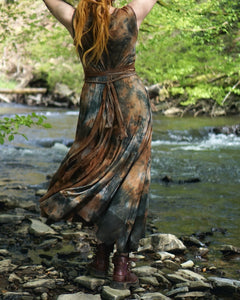 Ella  Maxi Dress - Forest Floor/Black