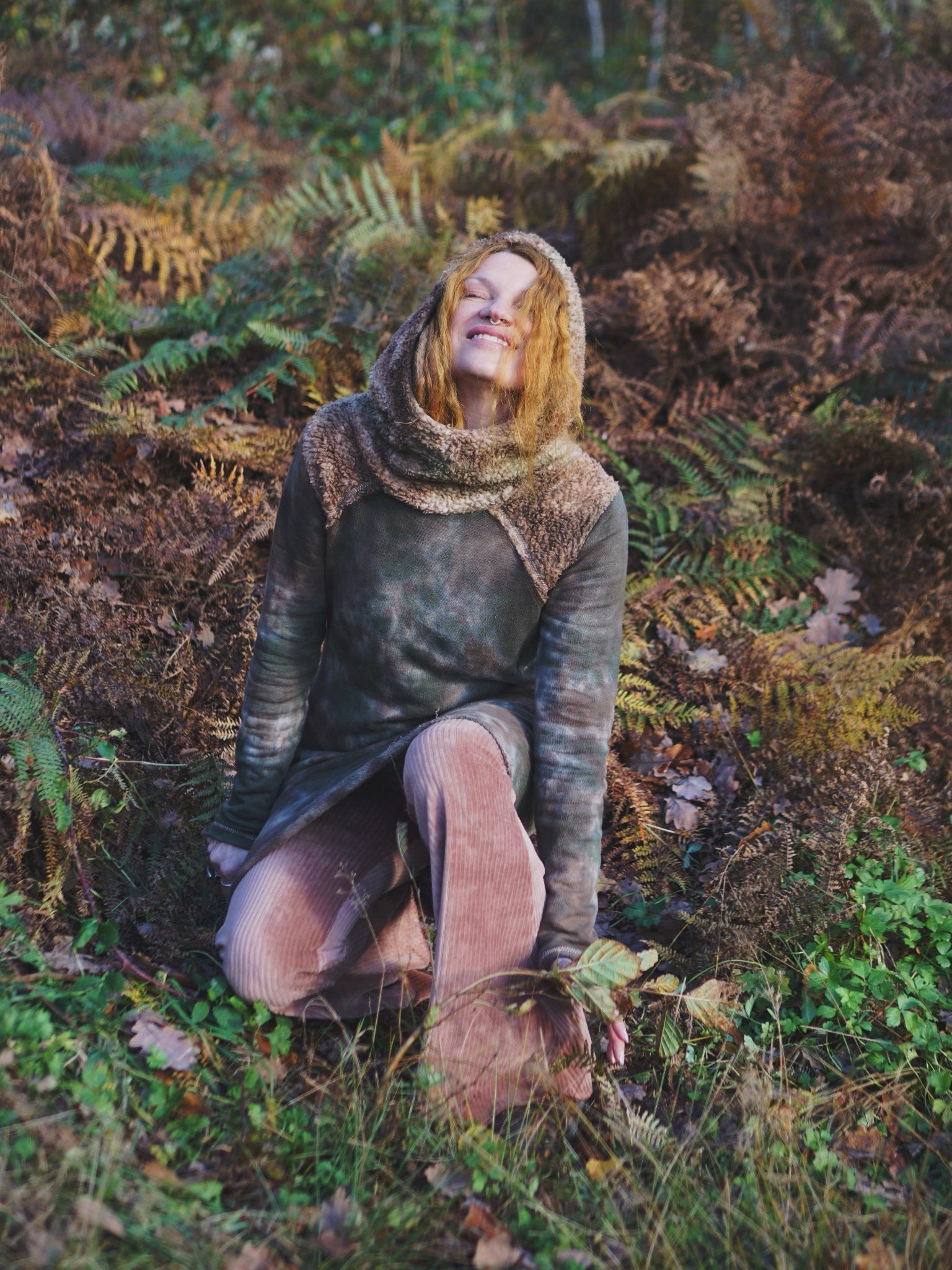 Moon Hemp Long Hoodie - Autumn Fern