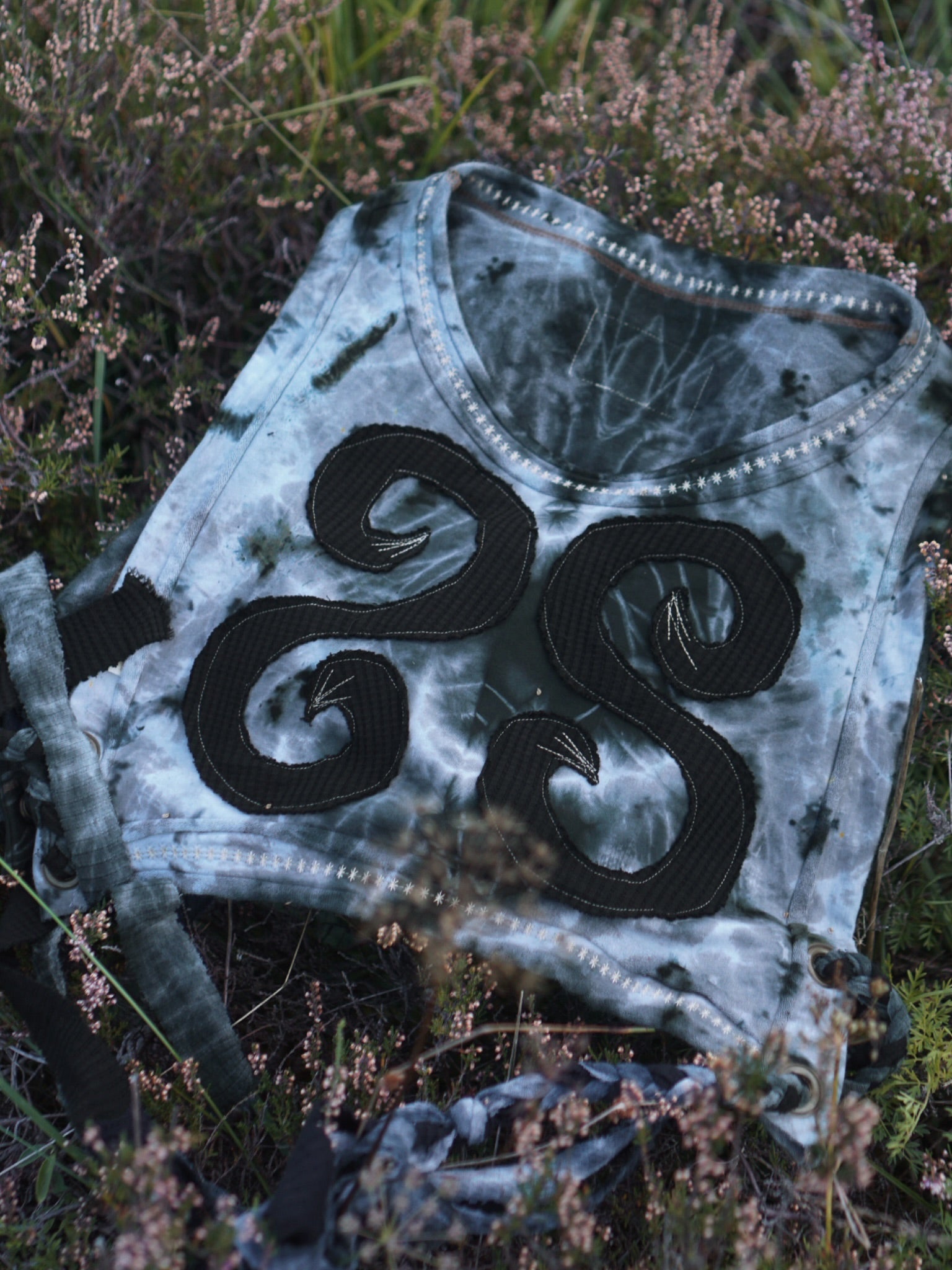 Spiral Bamboo Pullunder -  Black Grey