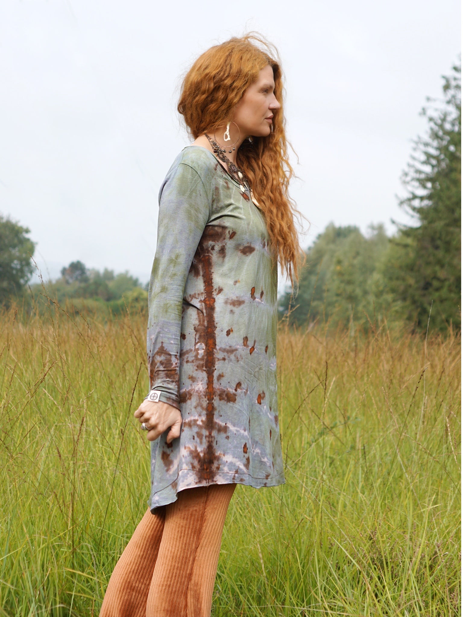 Cozy Oversized Long Sleeve Dress - Mineral Copper Flakes