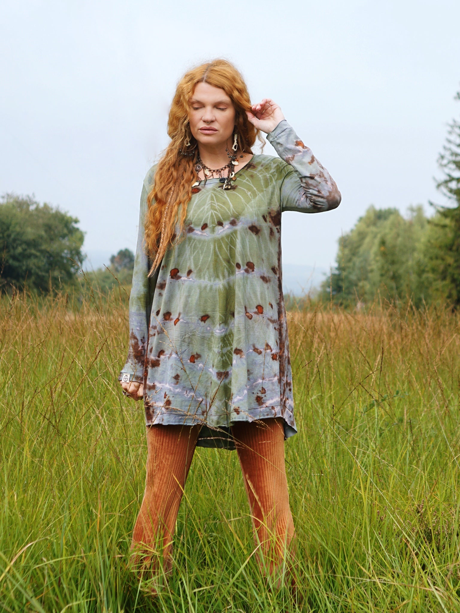 Cozy Oversized Long Sleeve Dress - Mineral Copper Flakes