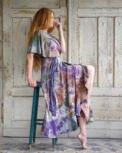 Wrap Dress   - Purple / Forest Whispering