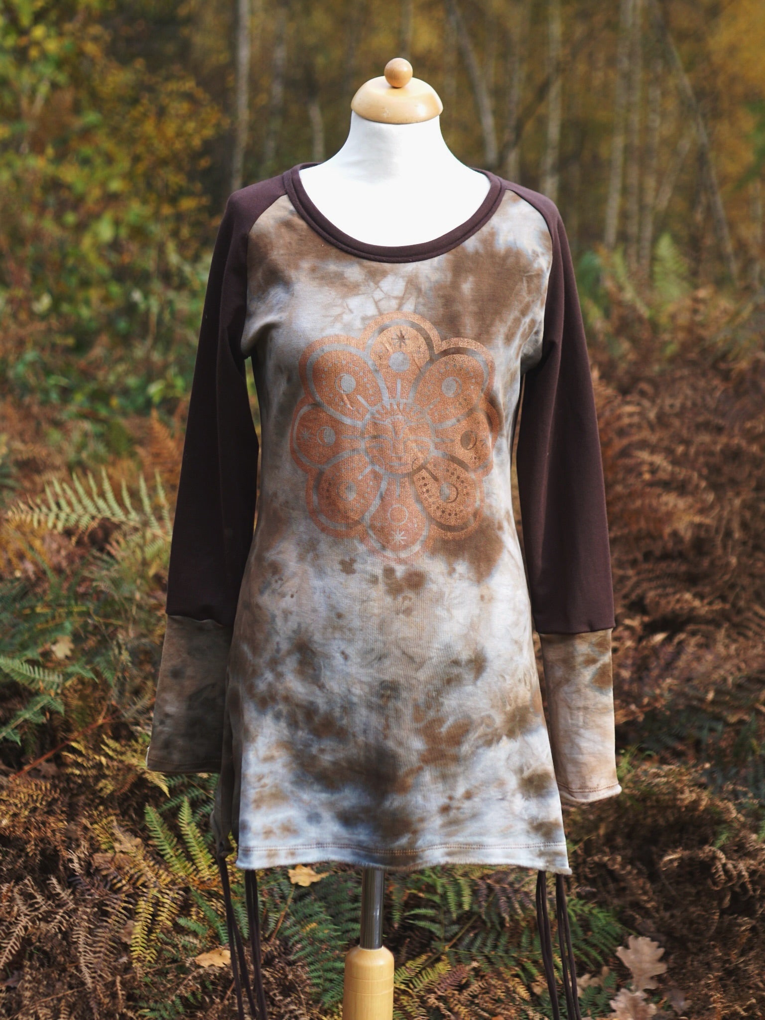 Oak Leaf Raglan Long Sleeve - Brown