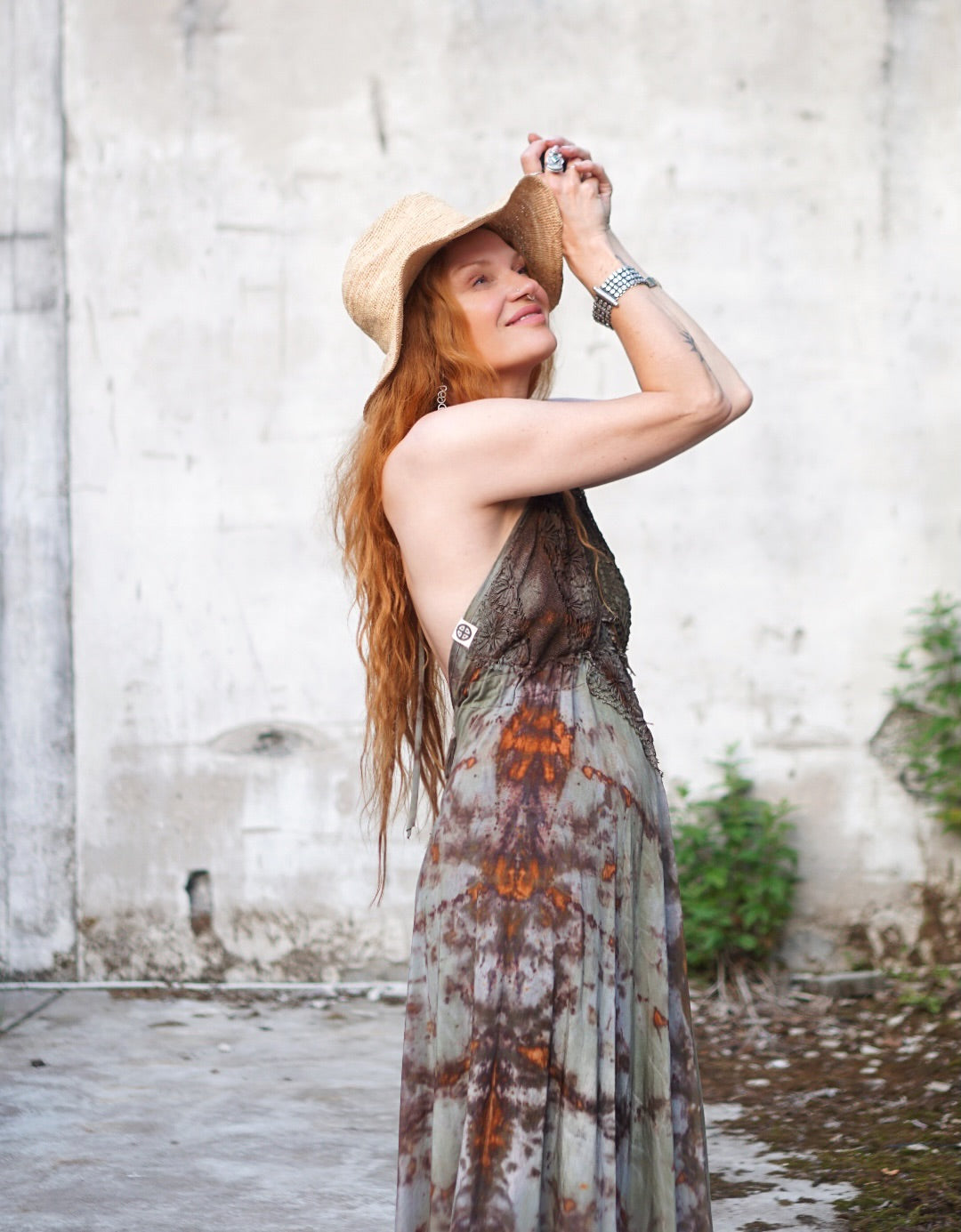 Kali Maxi Dress Natural Habitat - Copper Flakes Mineral