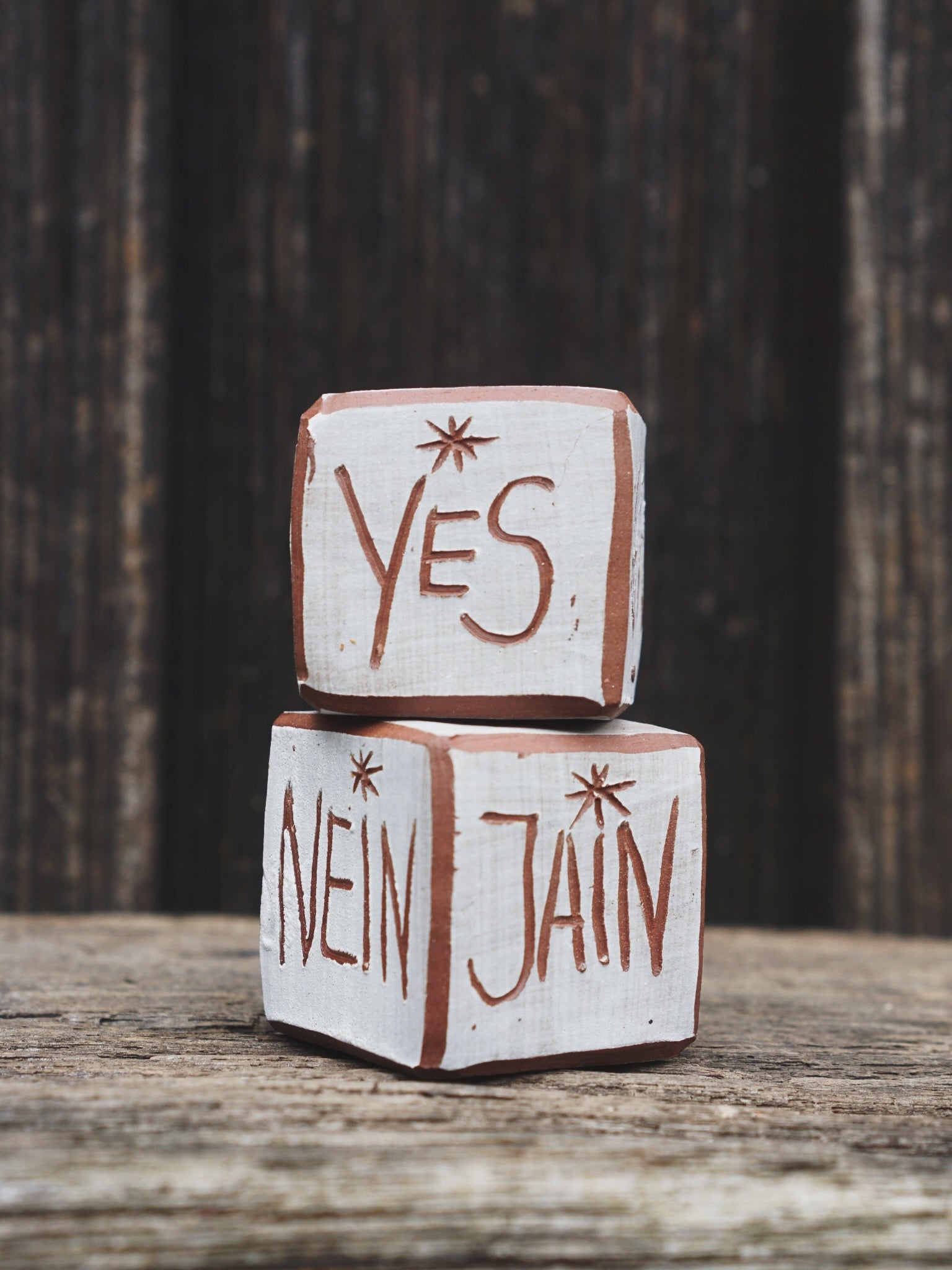 Decision Dice - Black or White with Terracotta