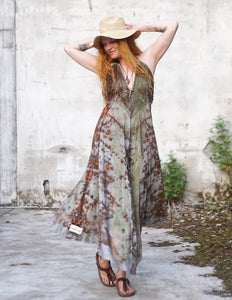 Kali Maxi Dress Natural Habitat - Copper Flakes Mineral