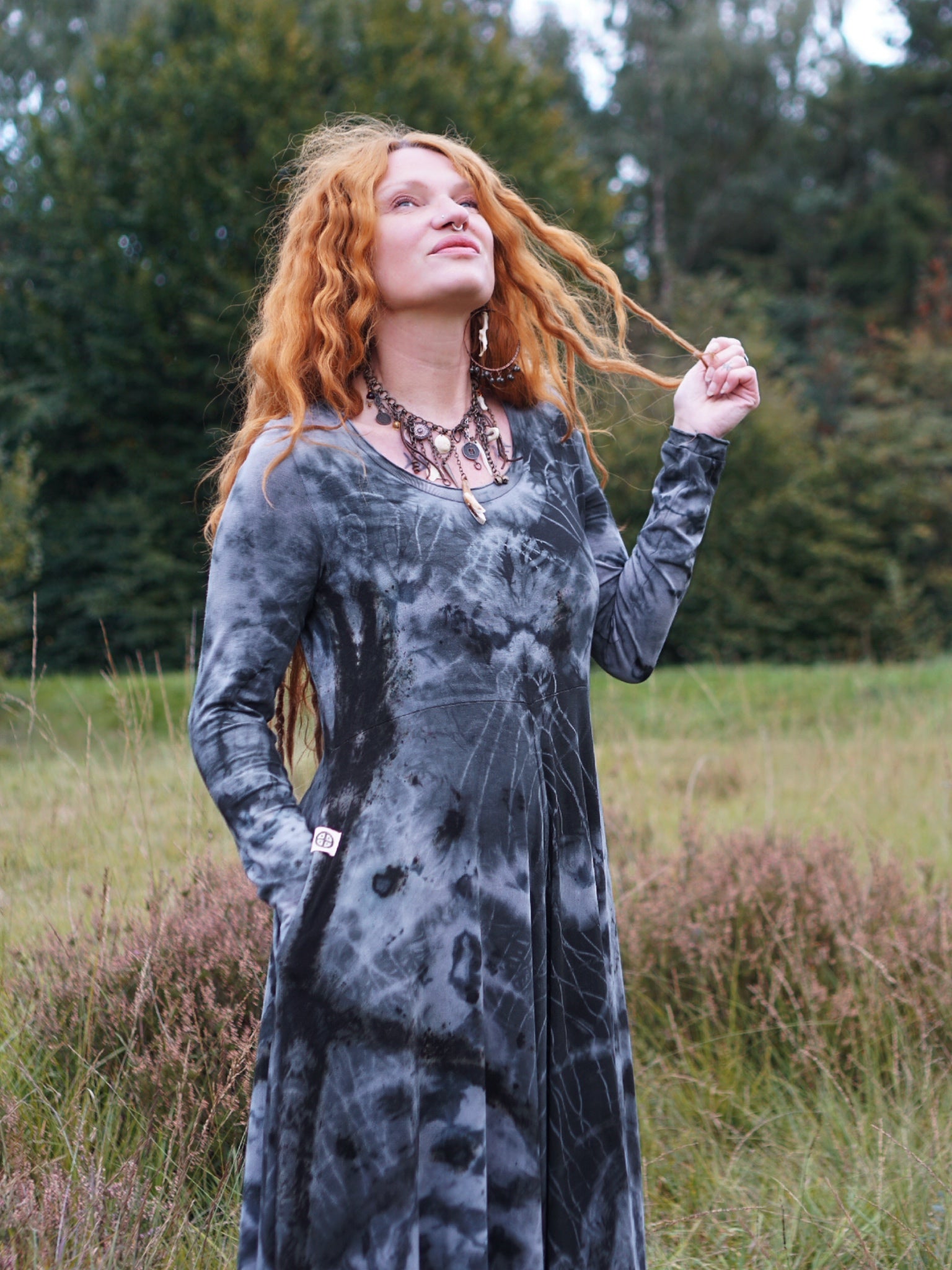 Natural Habitat Cozy Maxi Dress - Black Grey