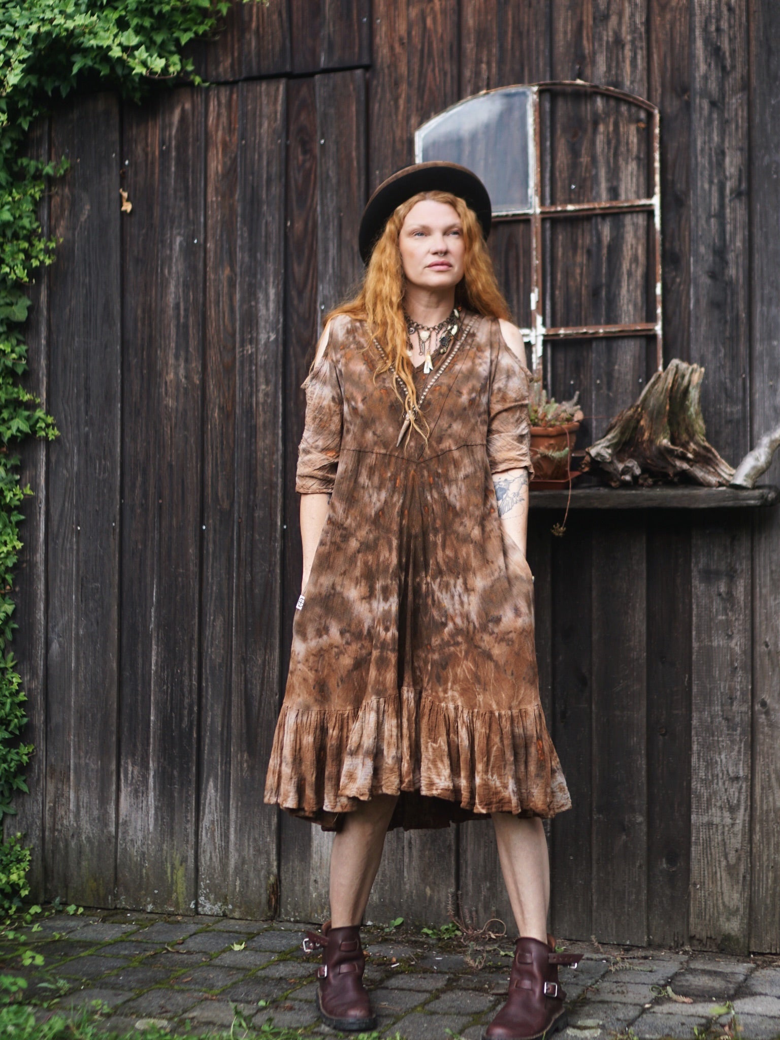 Natural Habitat Summer Dress -  Copper Flakes Clay