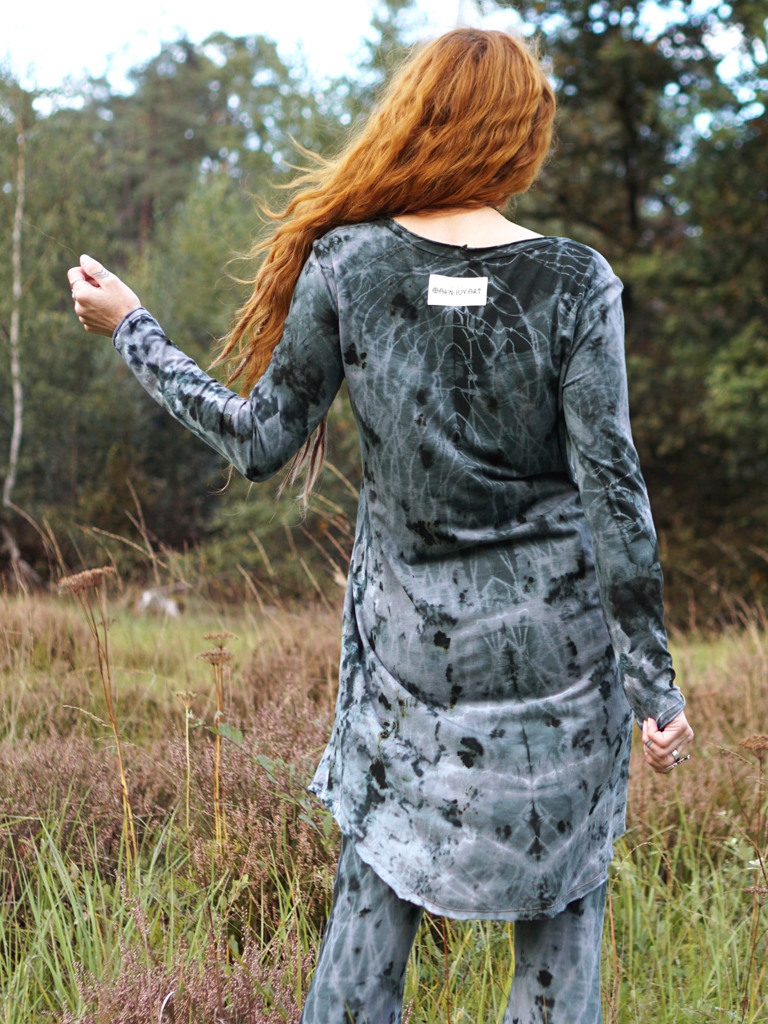 Cozy Oversized Long Sleeve Dress - Black Grey