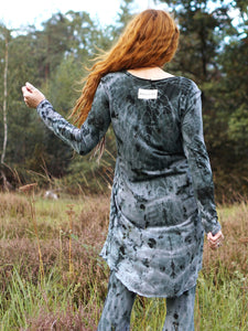 Cozy Oversized Long Sleeve Dress - Black Grey
