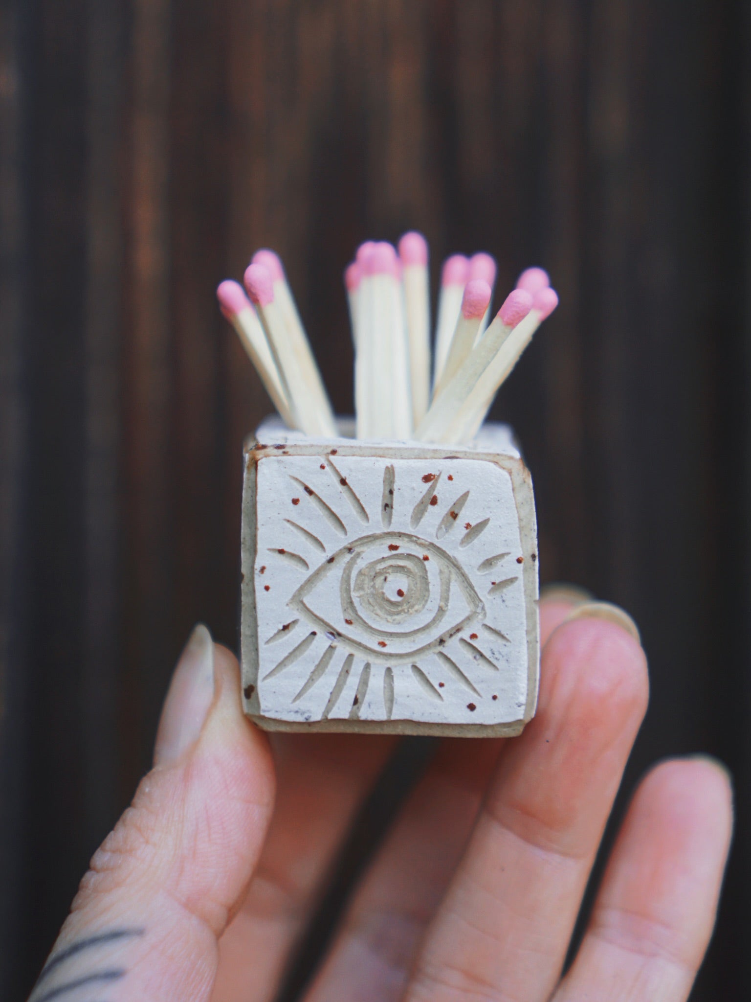 Magic Matchbox Lighter and Storage Candleholder - White