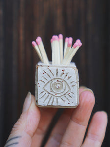 Magic Matchbox Lighter and Storage Candleholder - White
