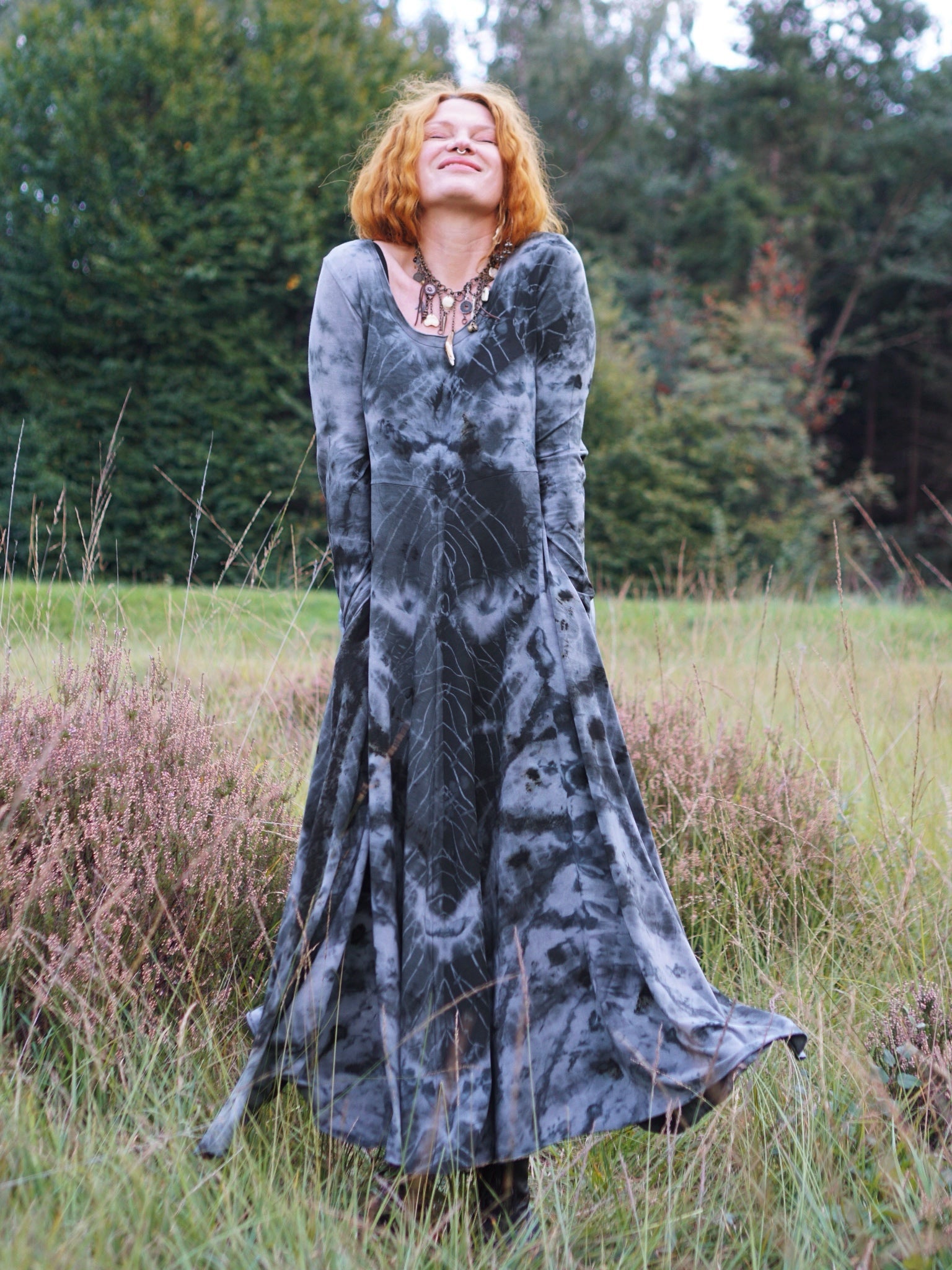Natural Habitat Cozy Maxi Dress - Black Grey