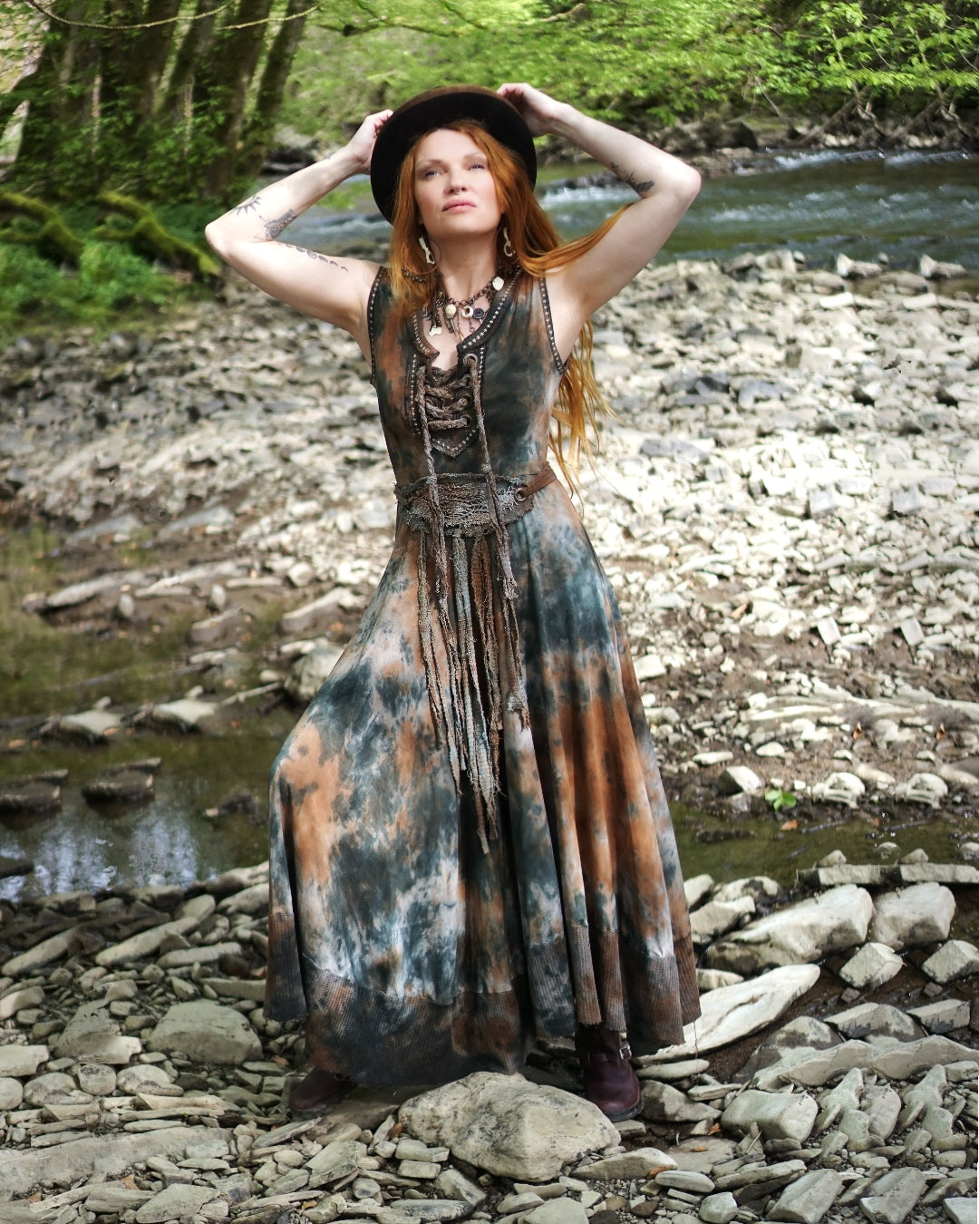 Ella  Maxi Dress - Forest Floor/Black