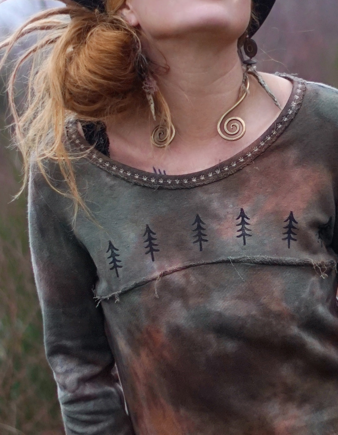 Hemp Longsleeve / Dress - Fallen Leafs