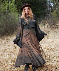 Fringe Maxi Skirt - Black Soil