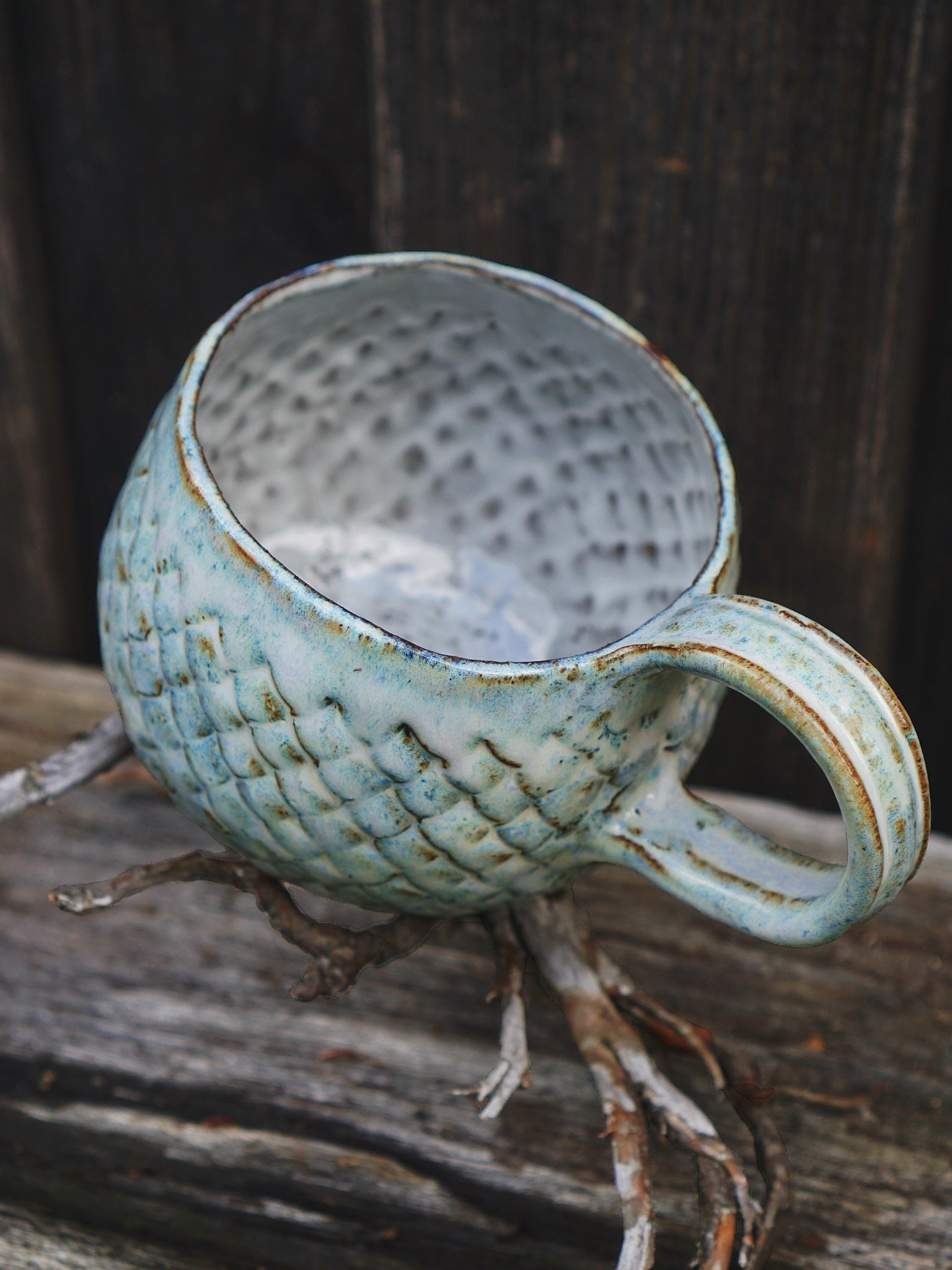 Big Magic Dragon Mug  - White Mint