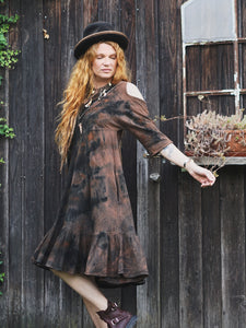 Natural Habitat Summer Dress -  Copper Flakes Black Soil