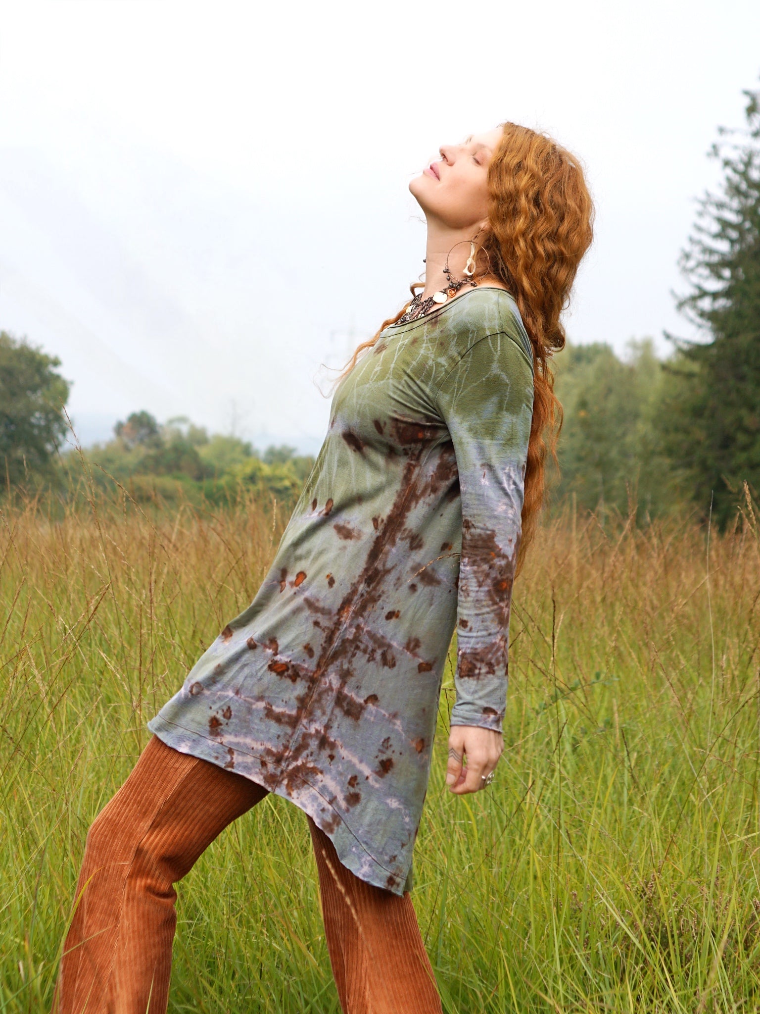 Cozy Oversized Long Sleeve Dress - Mineral Copper Flakes