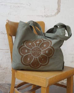 Tote Bag Moonflower - Green / Brown