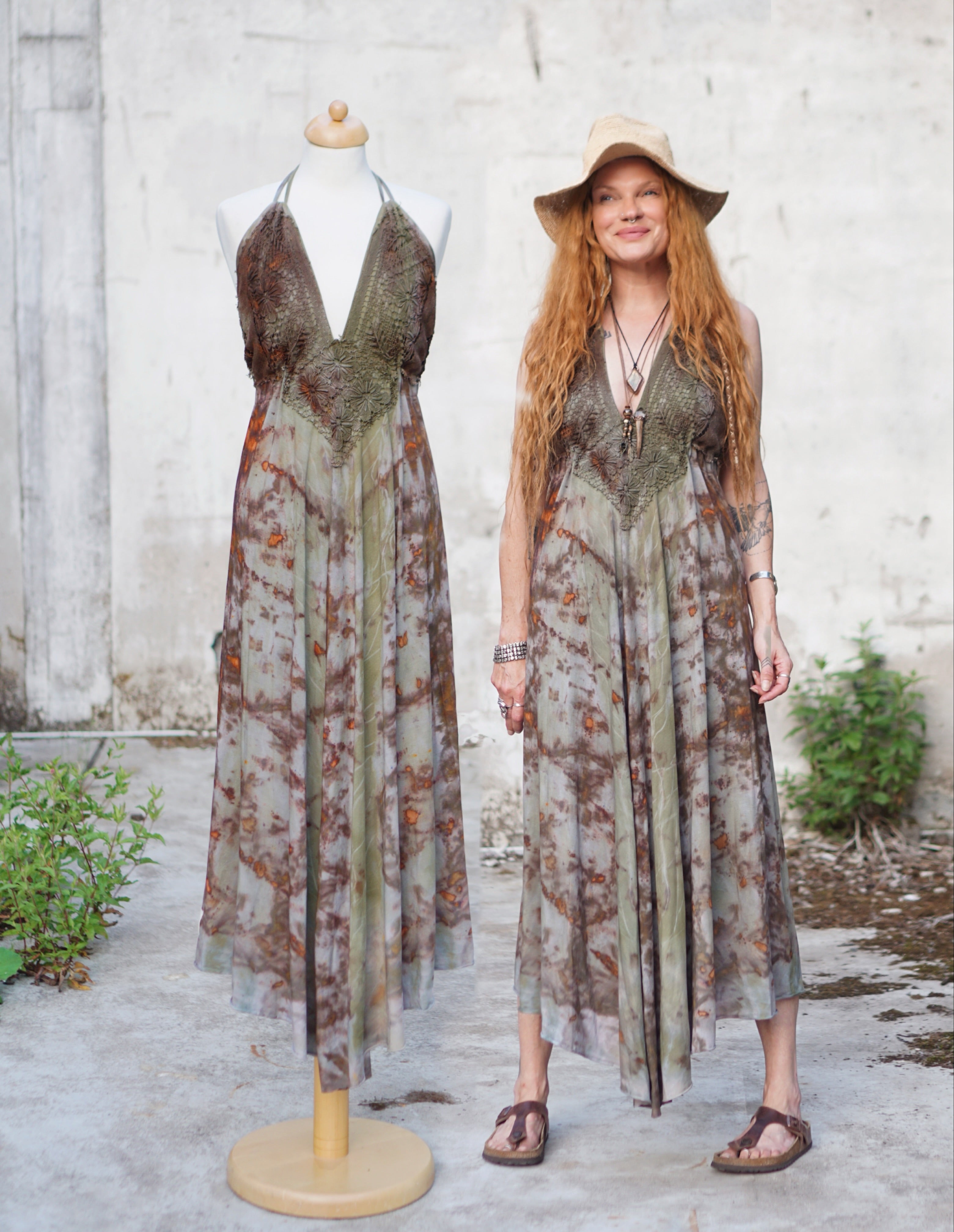 Kali Maxi Dress Natural Habitat - Copper Flakes Mineral