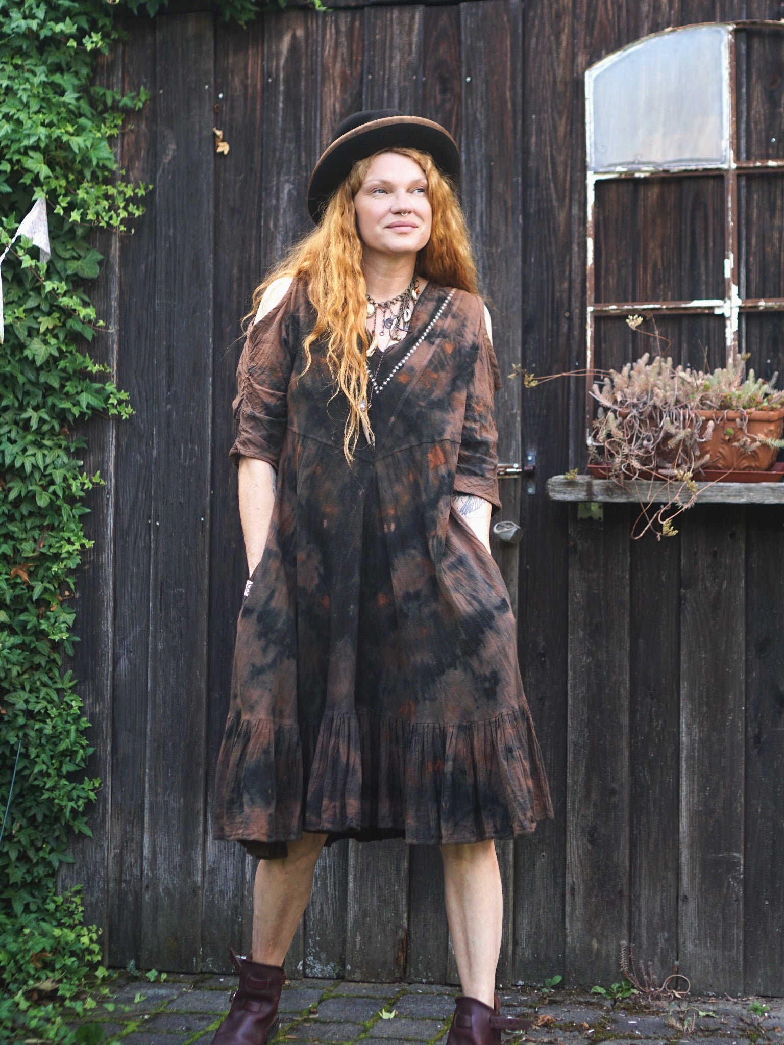 Natural Habitat Summer Dress -  Copper Flakes Black Soil