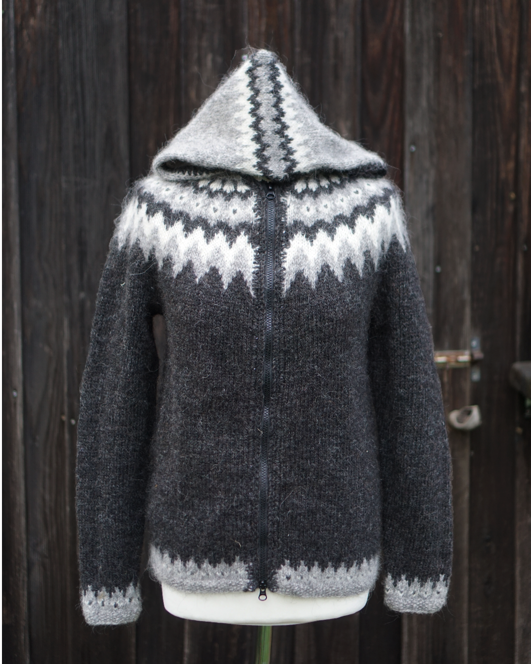 Iceland Hoodie Knit Cardigan -  Anthracite