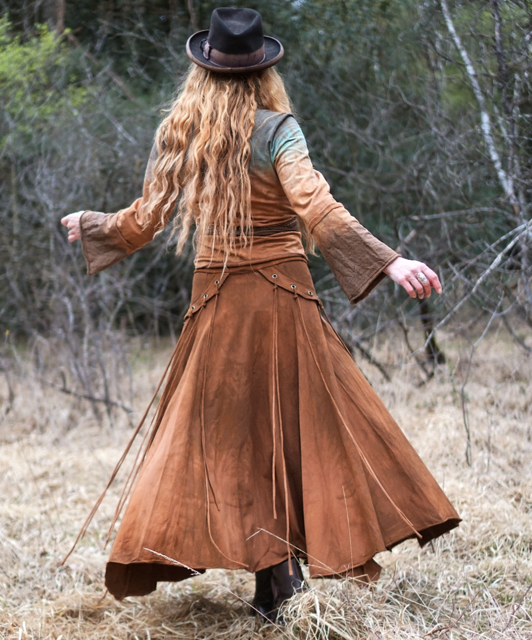 Maxi Fringe Skirt - Rust