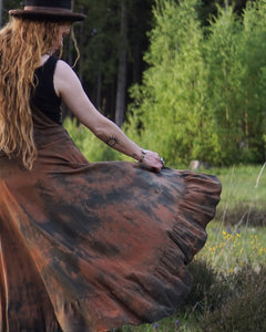 Maxi Bib Dress  -  Black Soil