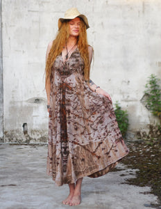 Kali Maxi Dress Natural Habitat - Copper Flakes Clay