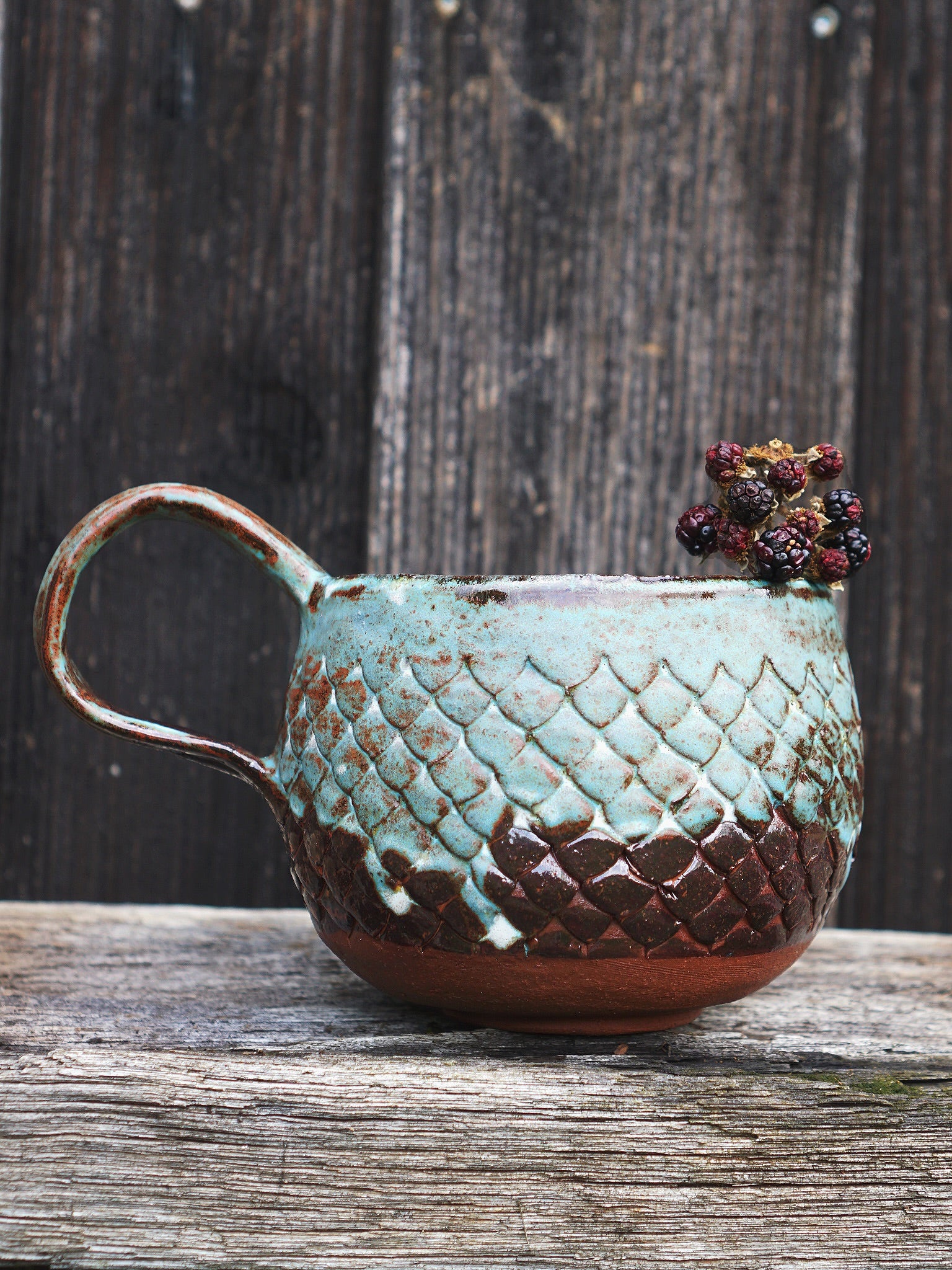 Big Magic Dragon Mug -Mint Copper
