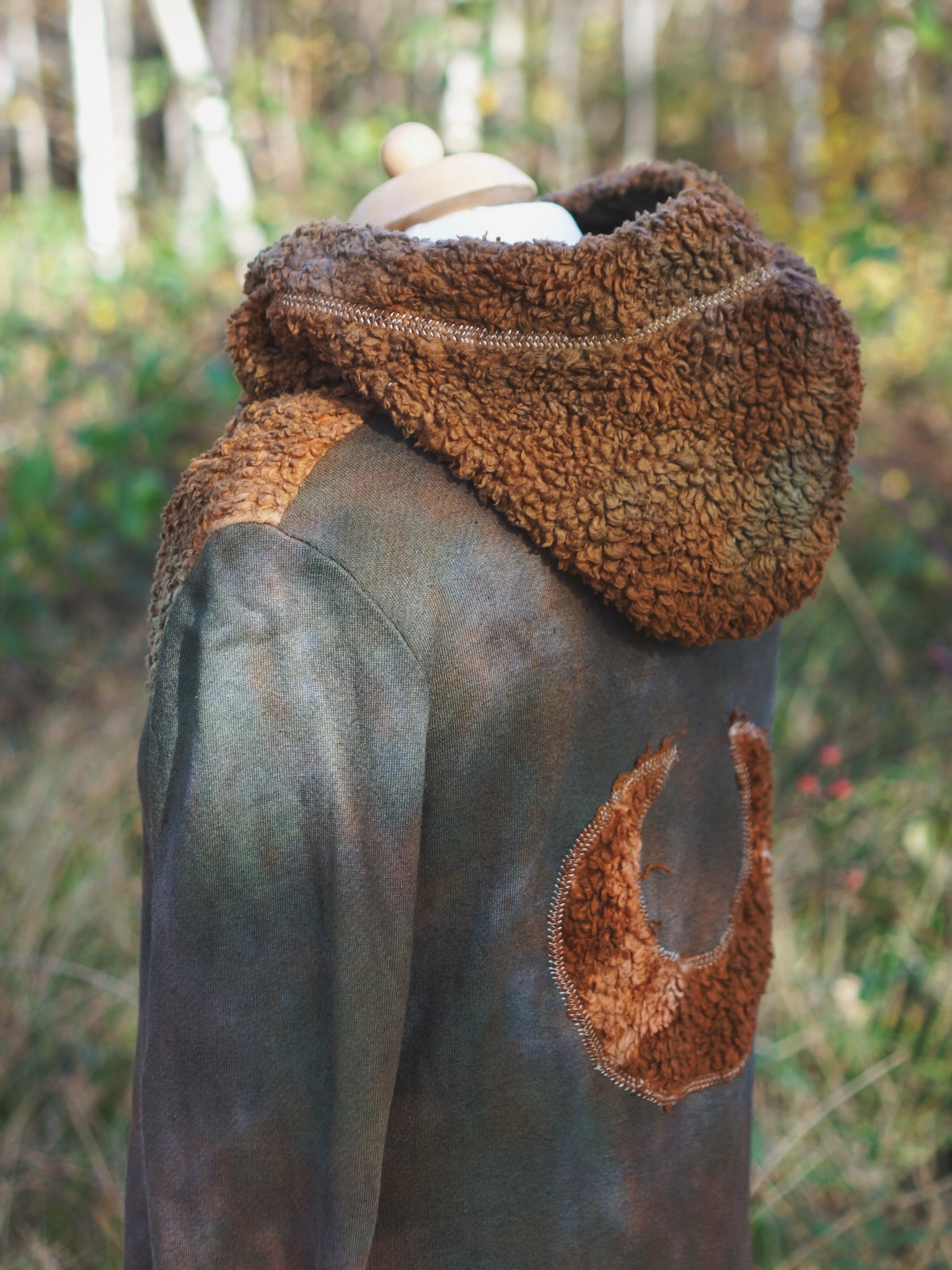 Moon Hemp Long Hoodie - Fallen Leafs