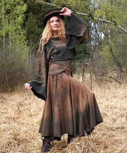 Fringe Maxi Skirt - Black Soil