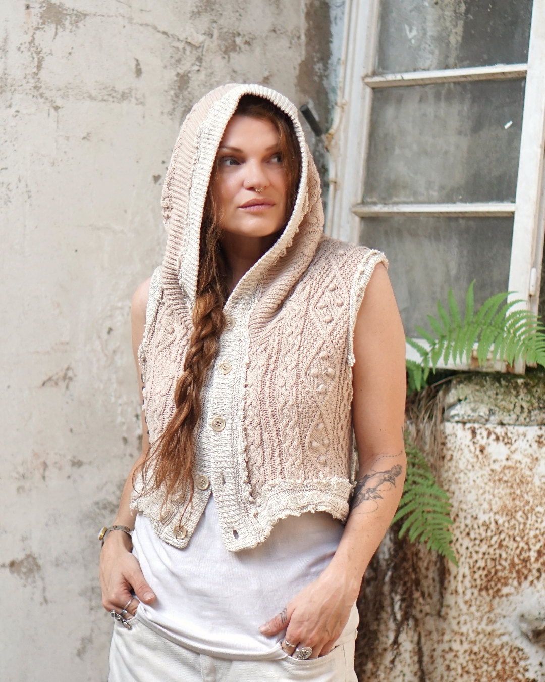 Knit Vest - Natural beige