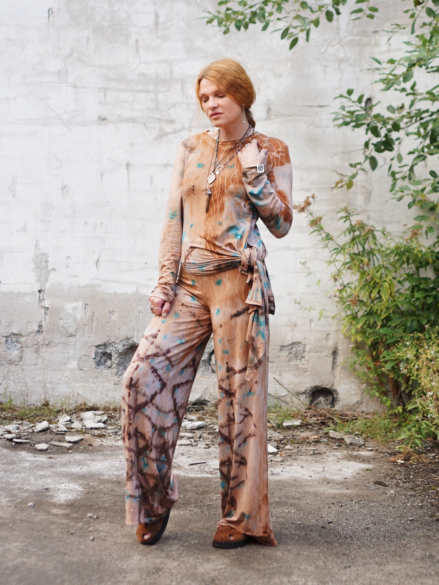 Natural Habitat Oversized Tunic  - Clay Turquoise