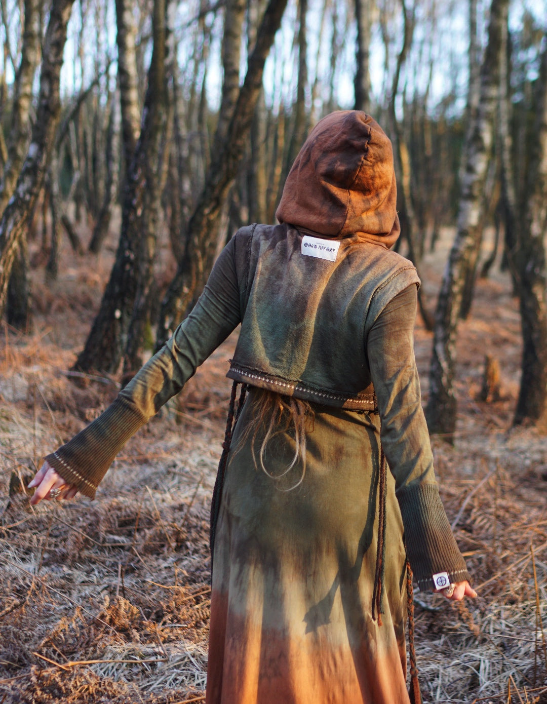 Hemp Hoodie  Vest - Dragon Blood / Vintage Jade