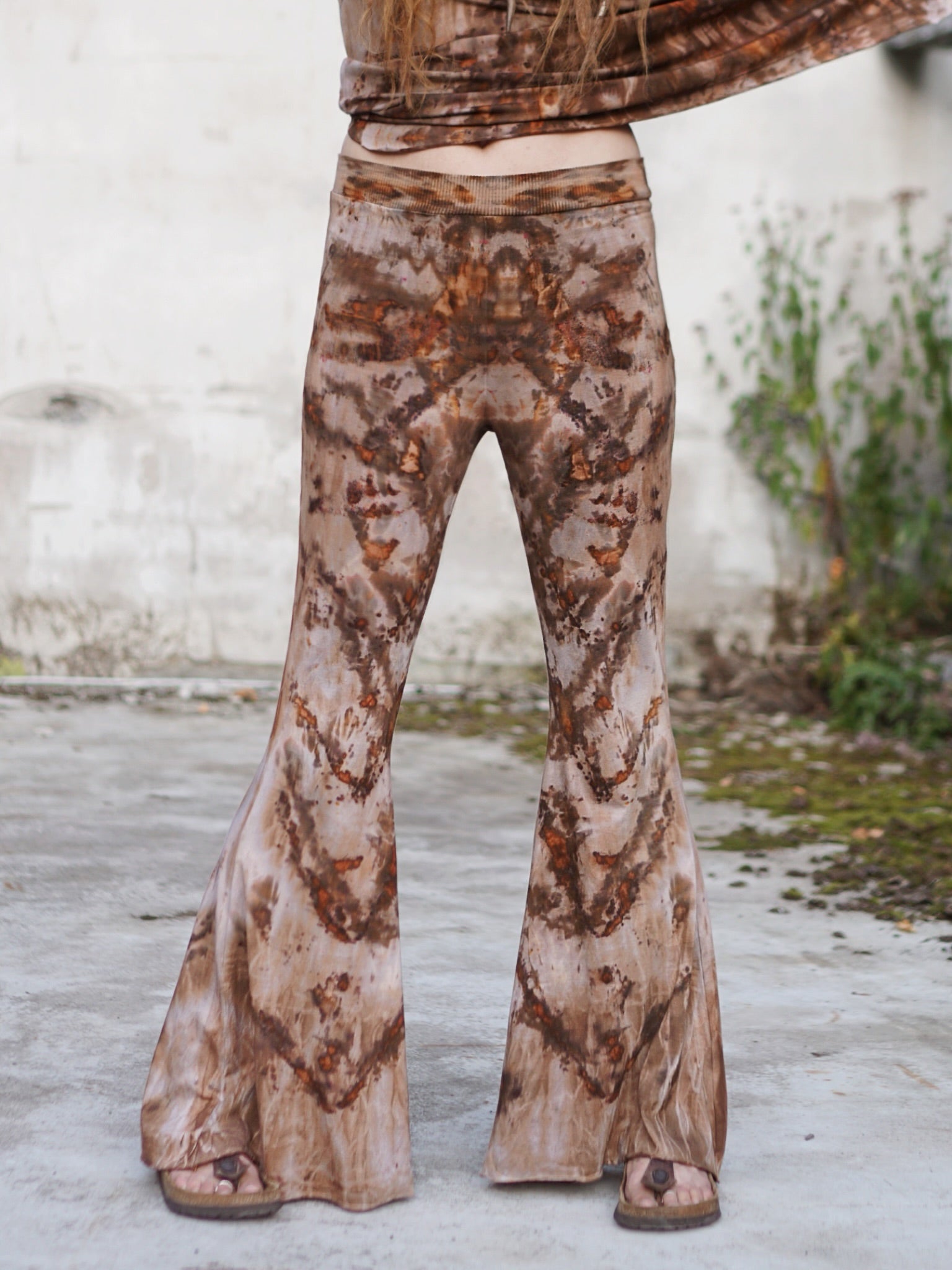 Natural Habitat Comfy Flare Trousers  -  Copper Flakes Clay