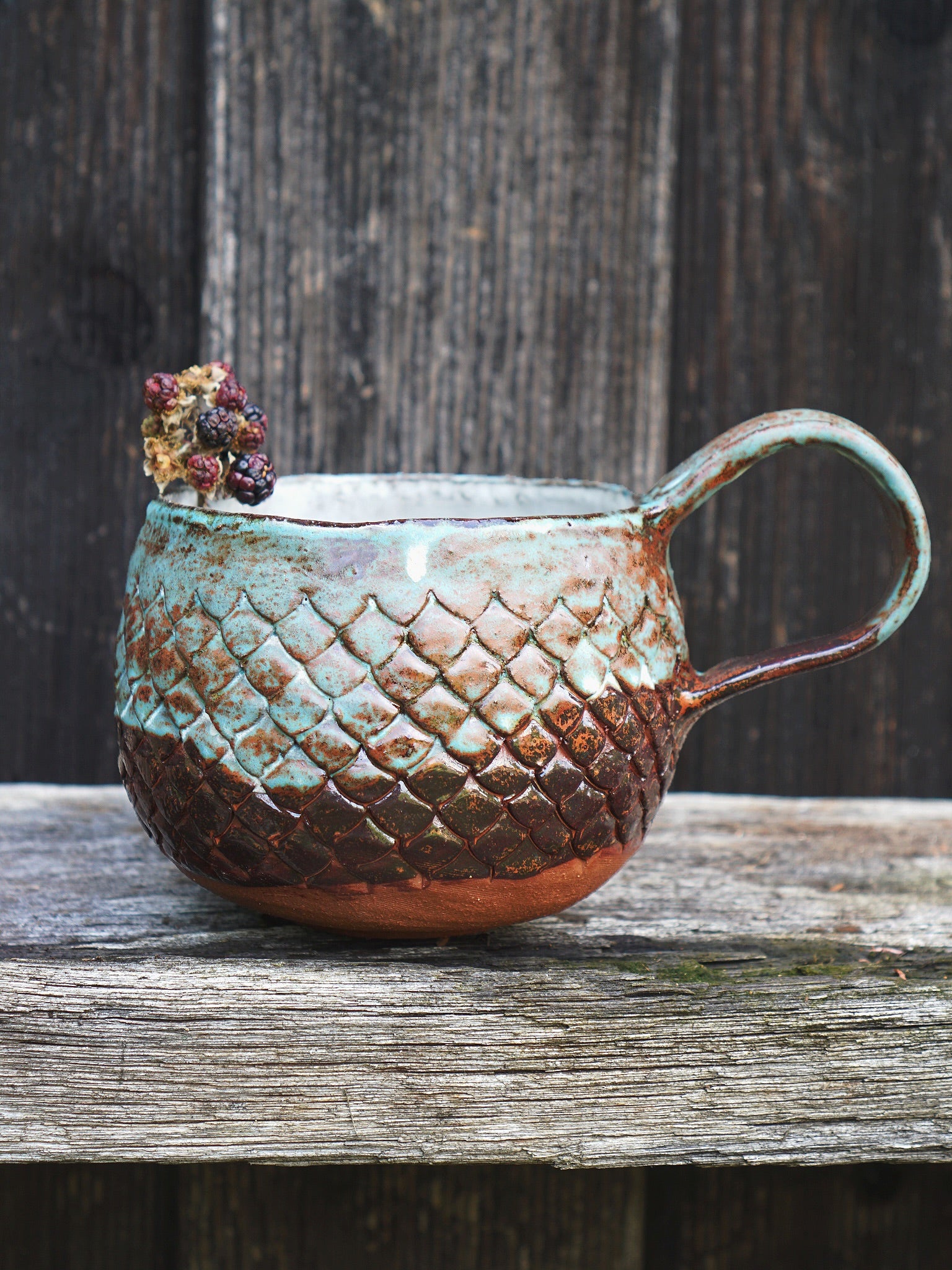 Big Magic Dragon Mug -Mint Copper