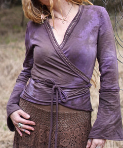 Folklore Wrap Sweat - Violett/ Cacao