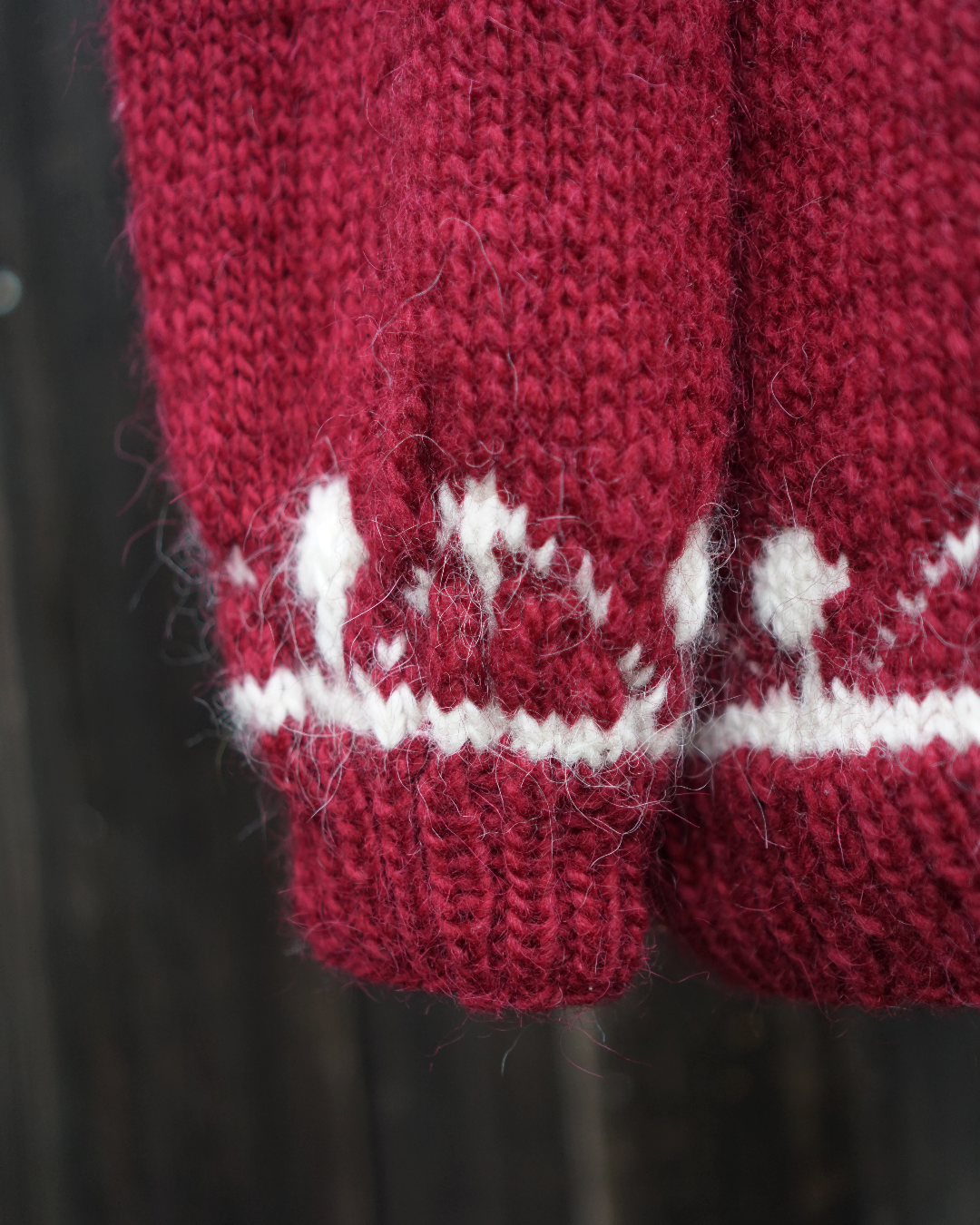 Iceland Knit  Sweater - Dark red